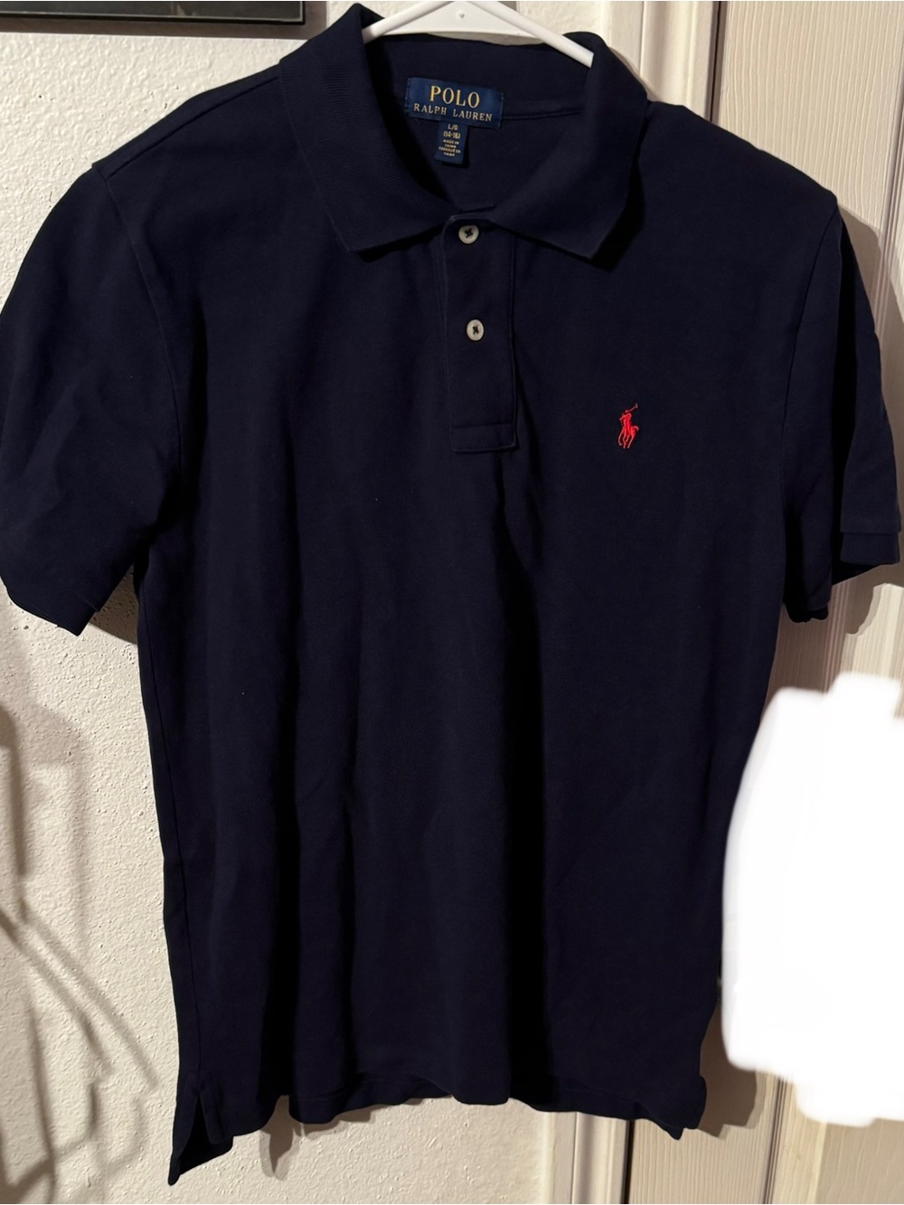Polo by Ralph Lauren Navy Short-Sleeve Polo with Red Pony Size L